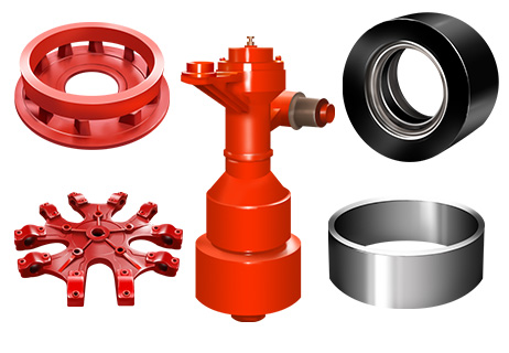 鄭州通用礦機(jī)磨輥、磨環(huán)等易損件組合圖